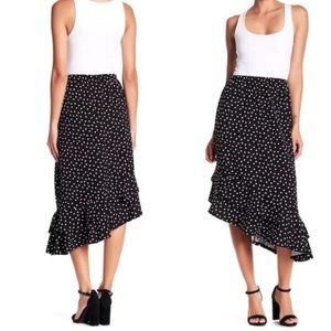 NWT BOBEAU BLACK & WHITE POLKA DOT Asymmetrical SKIRT